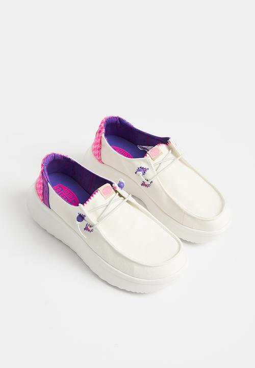 Hey Dude - Wendy Peak Chambray Woven Slip-On - White/Pink