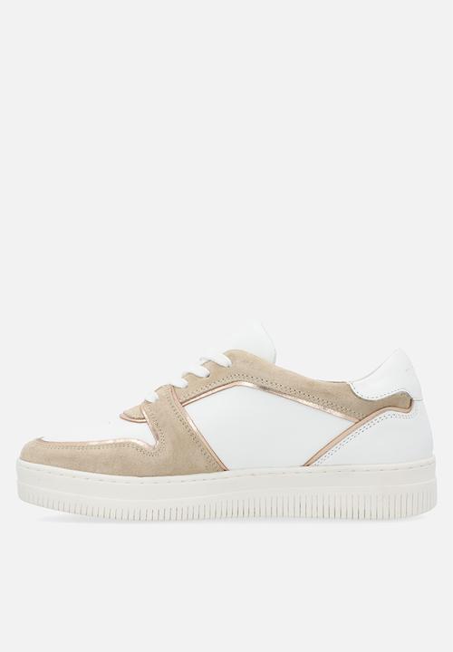 POLO - Gold tipped sneaker - white and gold