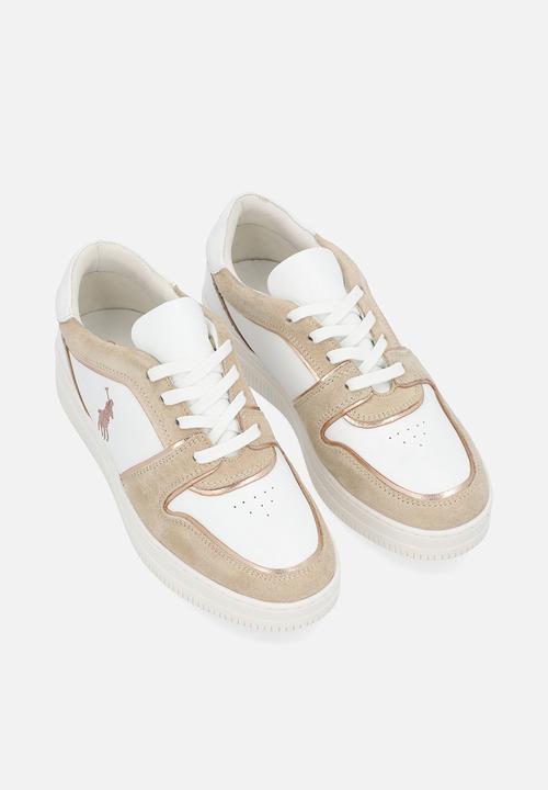 POLO - Gold tipped sneaker - white and gold