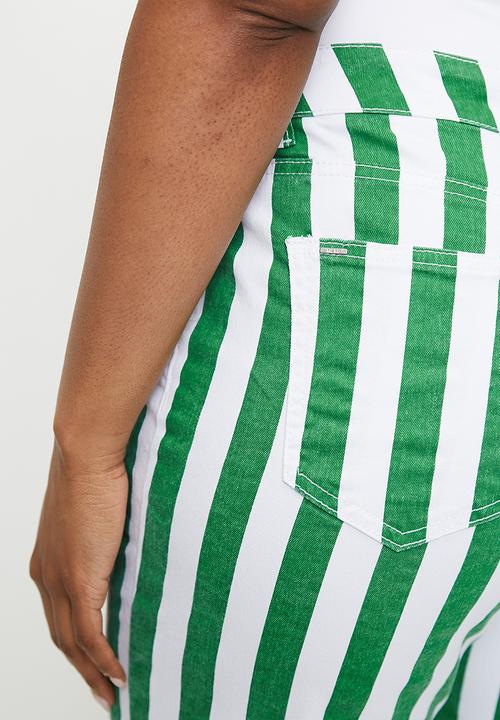 Me&B - Plus Stretch Straight Leg Jeans - Greensstripe