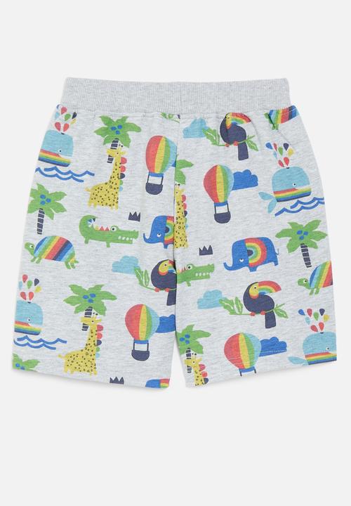 Pop Candy - Printed drawstring shorts - grey