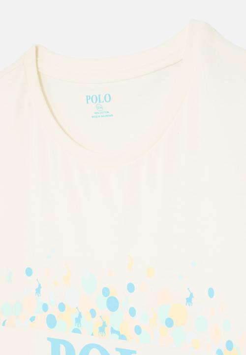 POLO - Girls britney printed ss tee - off white