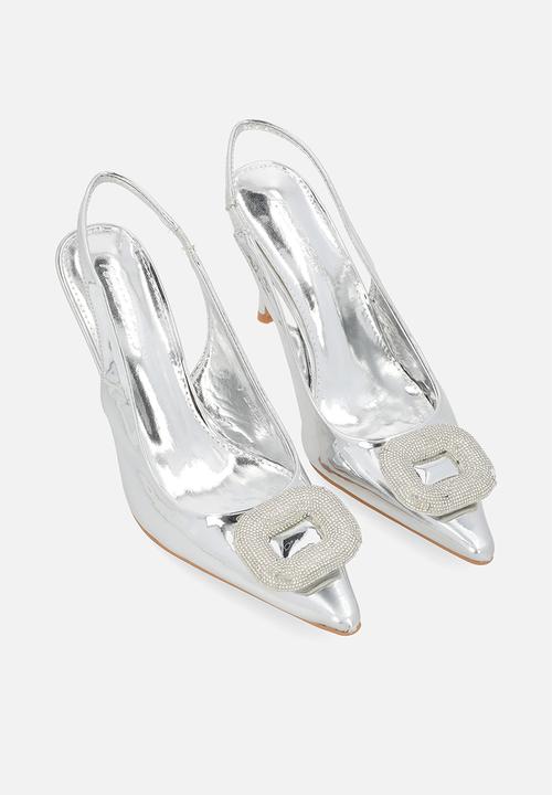 Public Desire - Floss slingback heel - silver metallic