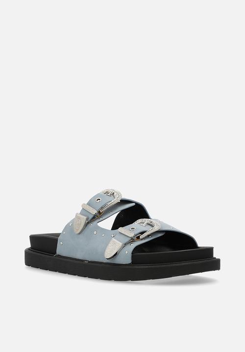 Oxford Street - Double Buckle Slide - Light Blue