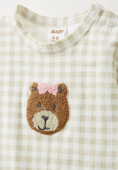 Cotton On - The short sleeve romper - rainy day/gingham bear