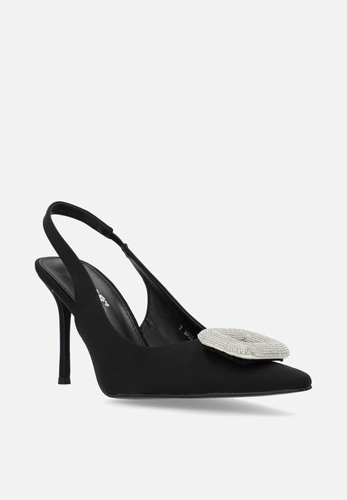 Public Desire - Floss slingback heel - black satin