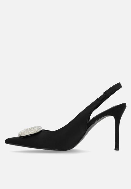 Public Desire - Floss slingback heel - black satin