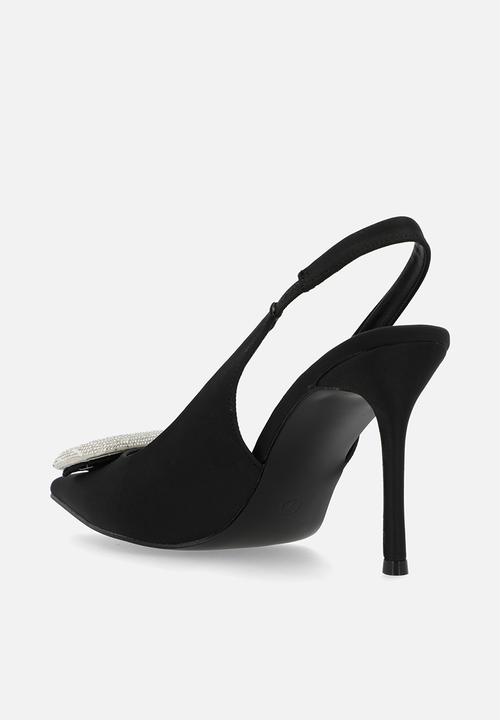 Public Desire - Floss slingback heel - black satin