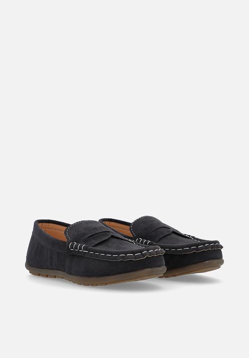Pop Candy - Faux suede loafer-navy