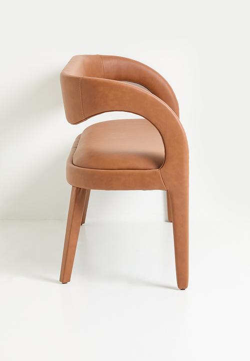 Sixth Floor - Lira PU fully upholstered chair-tan