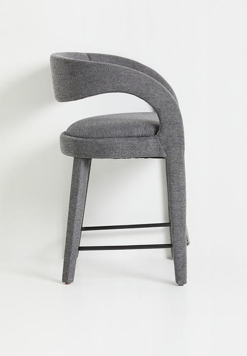 Sixth Floor - Carrie woven fully upholstered counter stool-charcoal