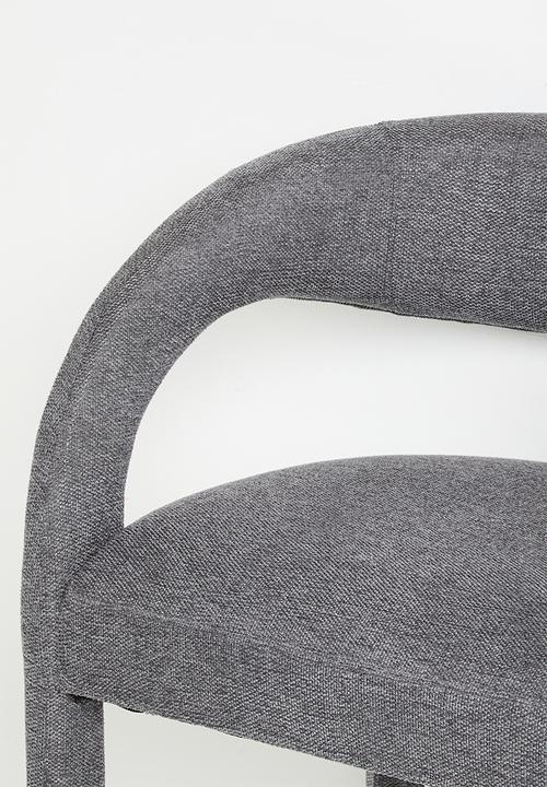 Sixth Floor - Carrie woven fully upholstered counter stool-charcoal