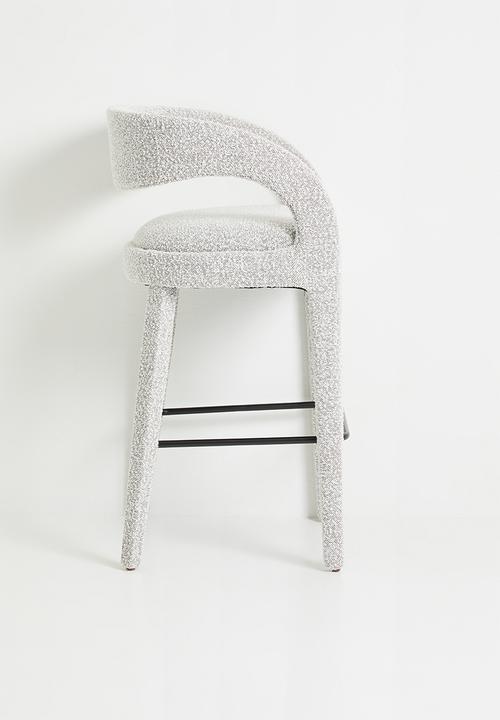 Sixth Floor - Carrie woven fully upholstered bar stool-Dark snow