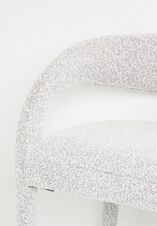 Sixth Floor - Carrie woven fully upholstered bar stool-Dark snow