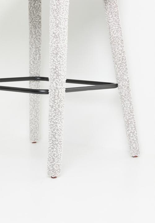 Sixth Floor - Carrie woven fully upholstered bar stool-Dark snow