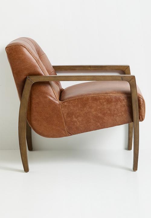 Sixth Floor - Monz deep button genuine leather armchair - Tan