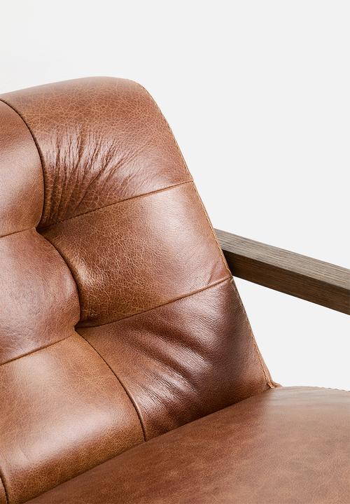 Sixth Floor - Monz deep button genuine leather armchair - Tan
