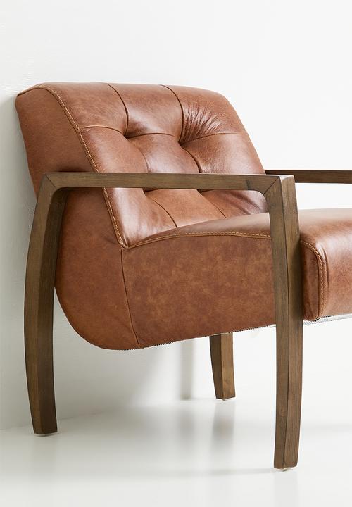 Sixth Floor - Monz deep button genuine leather armchair - Tan