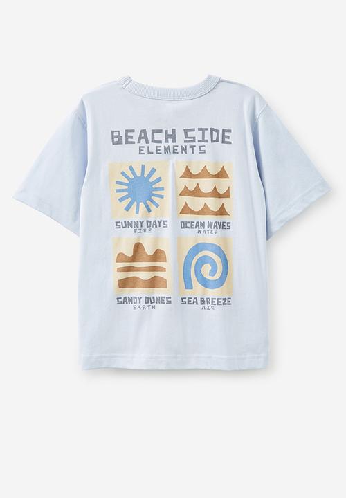 Cotton On - Jonny short sleeve print tee - morning blue/beach side elements