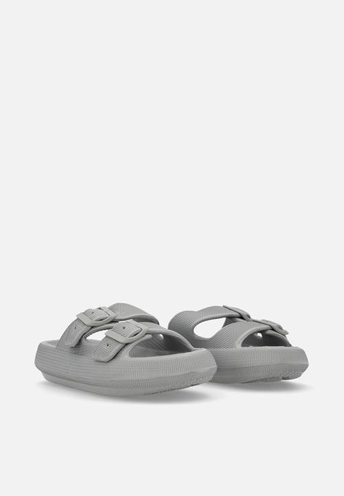 Pop Candy - Twin strap slides-grey