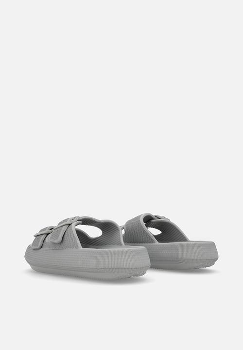 Pop Candy - Twin strap slides-grey