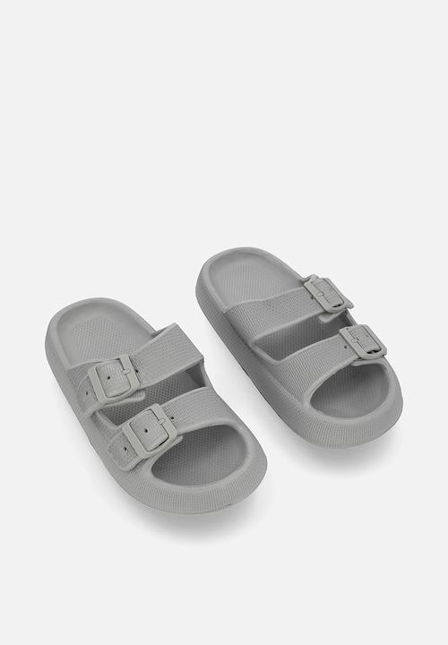 Pop Candy - Twin strap slides-grey