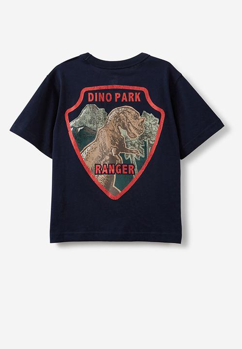 Cotton On - Jonny short sleeve print tee - squid ink/dino park ranger