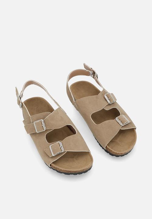 Pop Candy - Twin buckle sandals-beige