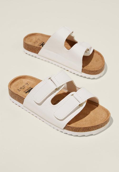 Cotton On - Frankie double strap slide - white