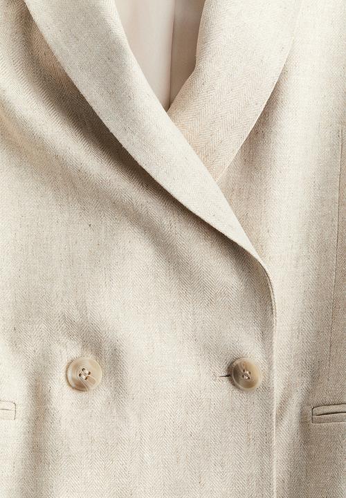 H&M - Double-breasted blazer - light beige