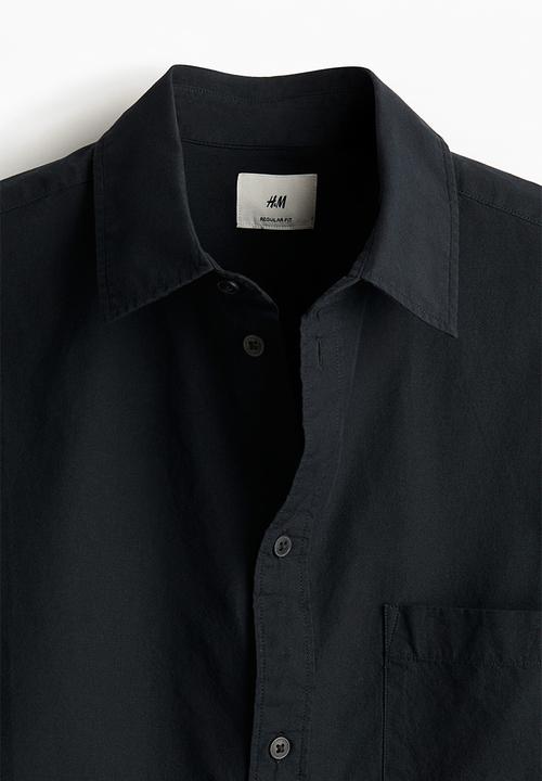 H&M - Regular fit short-sleeved shirt - black