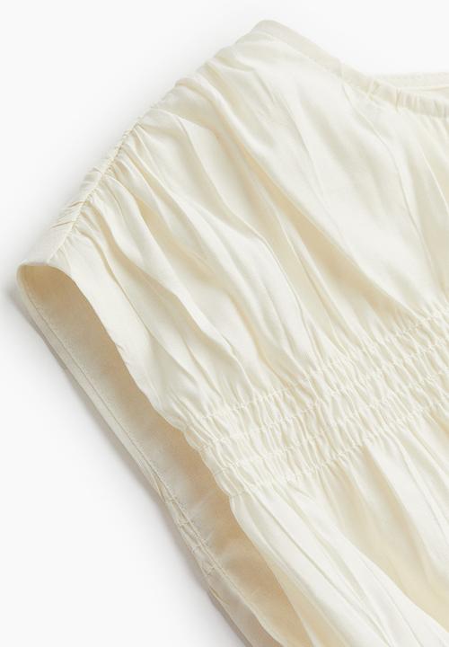 H&M - Smocked top - cream