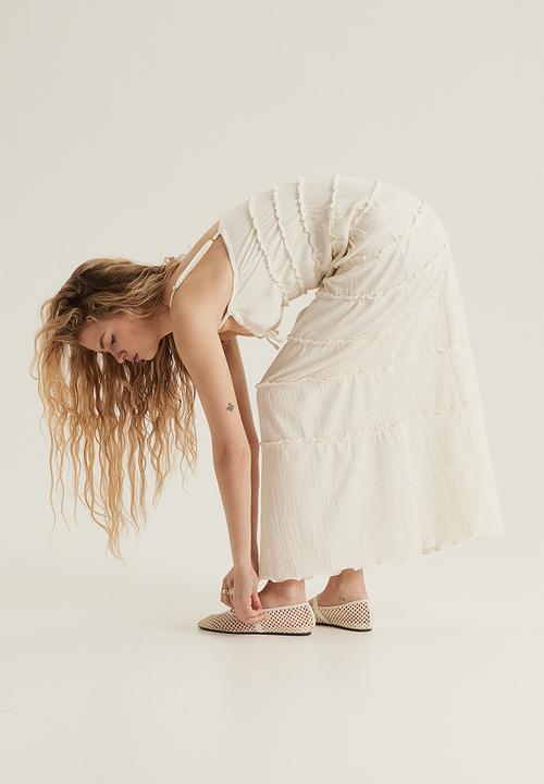 H&M - Frill-trimmed bodycon dress - cream