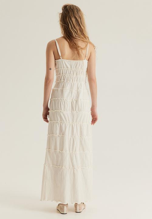 H&M - Frill-trimmed bodycon dress - cream