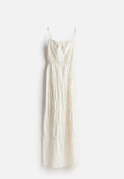 H&M - Frill-trimmed bodycon dress - cream