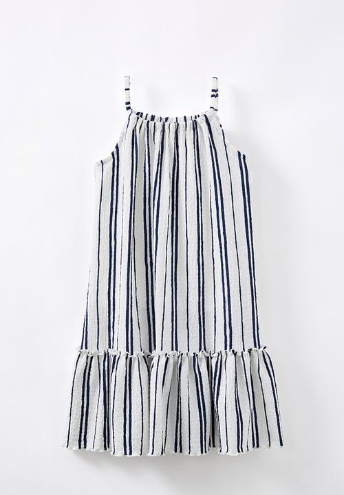 Cotton On - Hallie tiered dress - in the navy/stripe