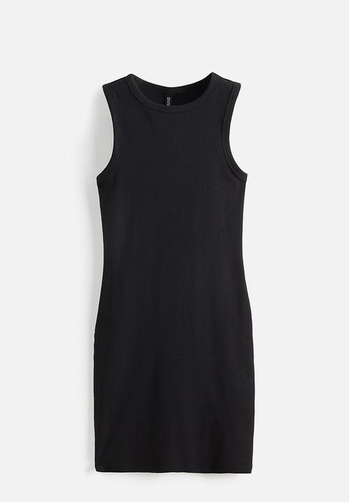 H&M - Ribbed bodycon dress - black
