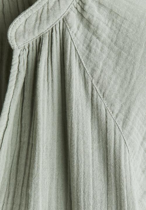 H&M - Double-weave blouse - sage green