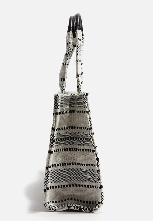 H&M - Cotton-blend shopper - black & white striped