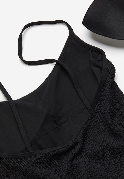 H&M - Padded-cup high-leg swimsuit - black