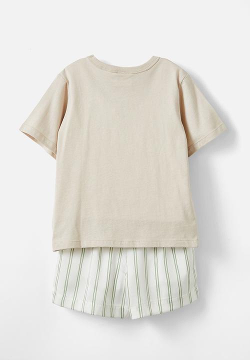 Cotton On - Calvin short sleeve pyjama set - rainy day/good times