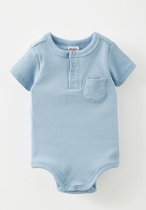 Cotton On - 2 Pack the short sleeve bubbysuit & romper - dusty blue
