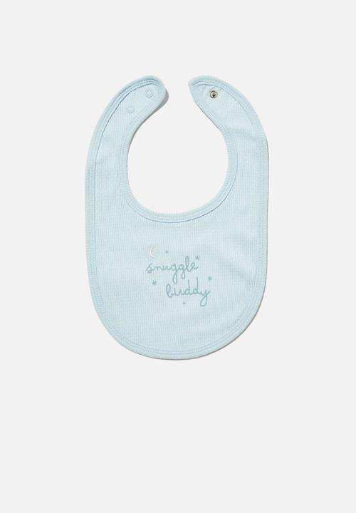 Cotton On - Bundle organic pointelle romper, bib & beanie - milk/clouds
