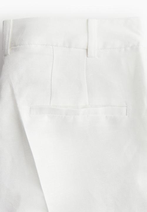 H&M - Tailored linen-blend trousers - white