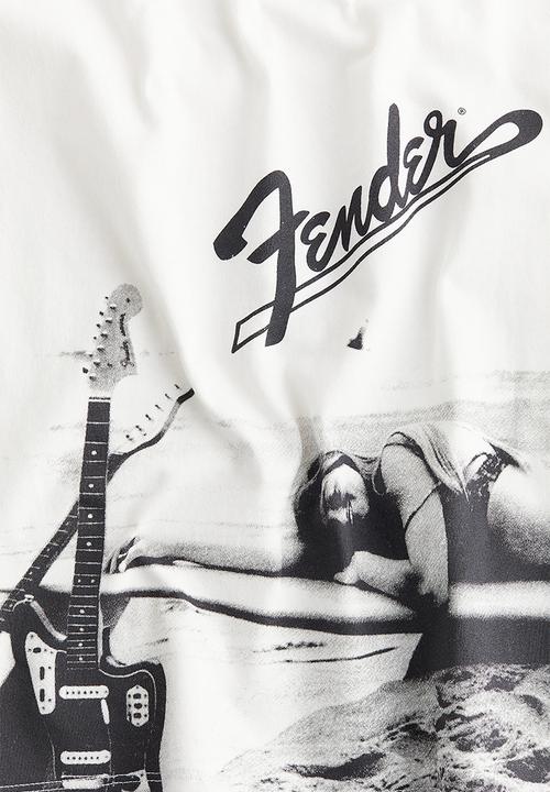 H&M - Printed T-shirt - white fender
