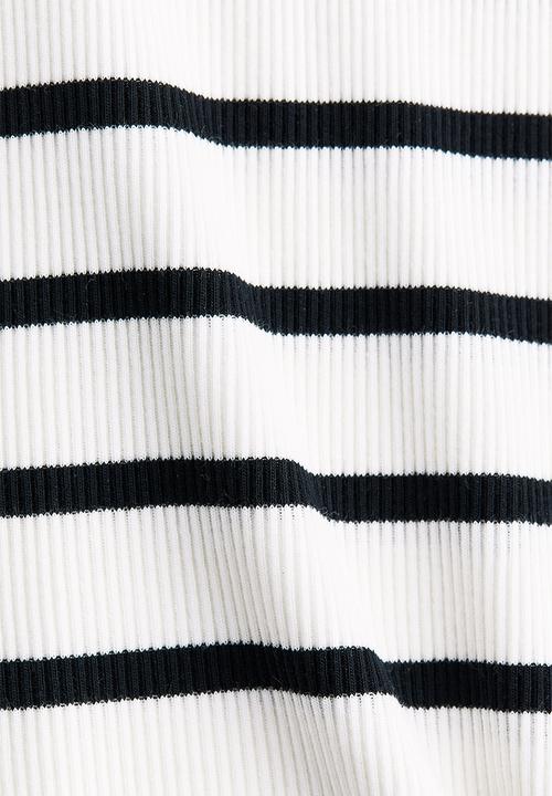H&M - Ribbed vest top - cream striped