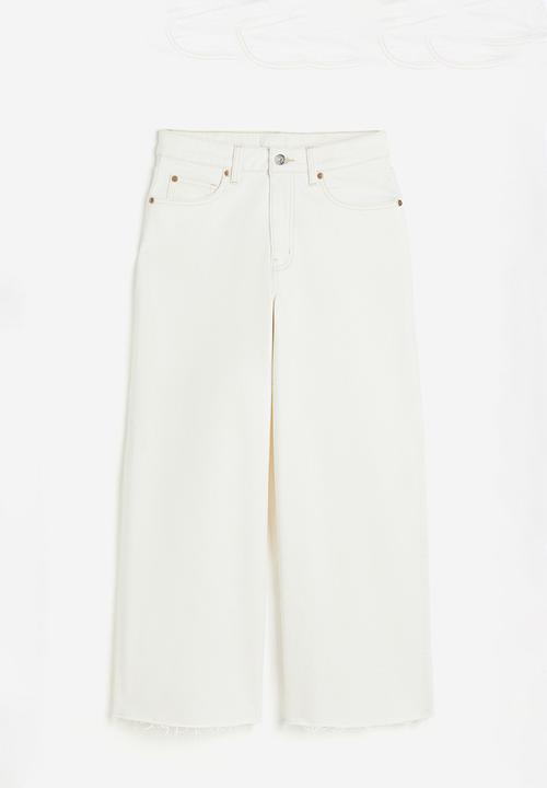 H&M - Wide high ankle jeans - white