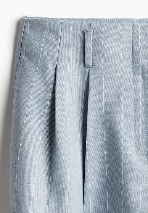 H&M - Tailored trousers - light dusty blue pinstriped