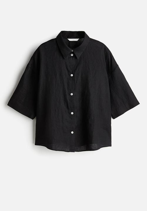 H&M - Linen shirt - black
