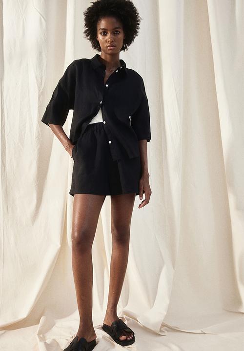 H&M - Linen shirt - black